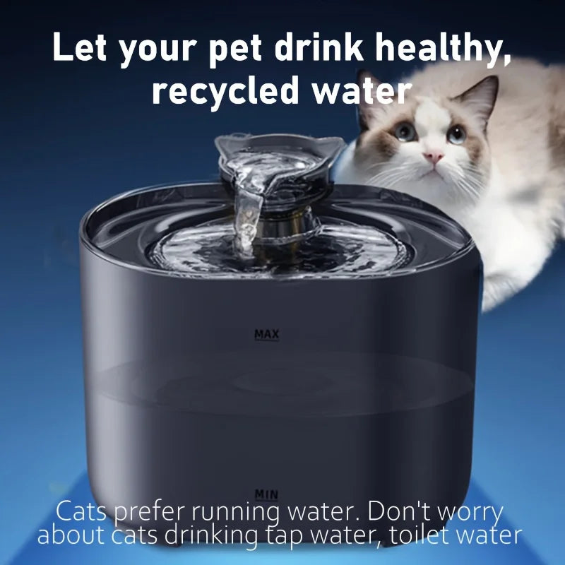 2.2L Automatic Pet Water Fountain – Filtered, Whisker-Friendly for Cats