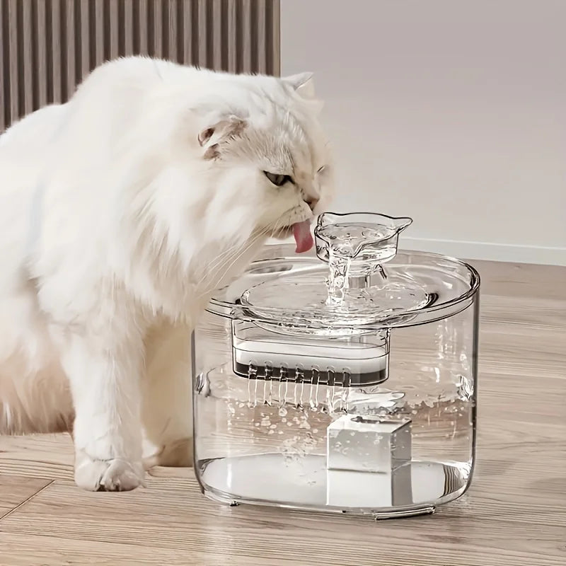 2.2L Automatic Pet Water Fountain – Filtered, Whisker-Friendly for Cats